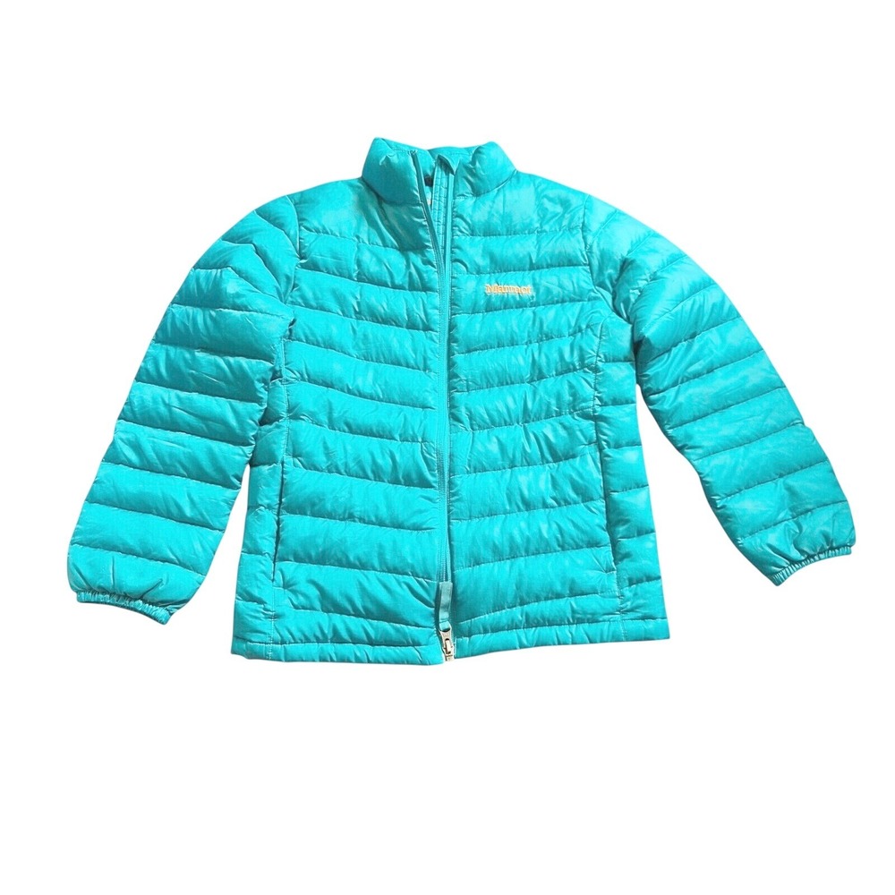 Marmot Puffer Coat Kids Size M Teal Blue Good Condition Down Filled Jacket